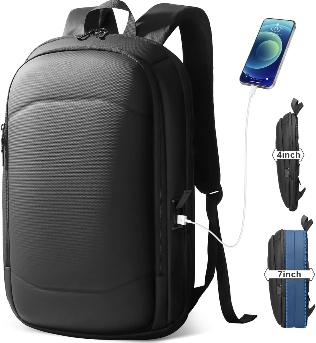hk Business Backpack for Men 17 Inch,Slim & Expandable Waterproof Travel Laptop Backpack with USB Charging,Anti-Theft Lightweight Large Work Computer Bag,College Laptop Backpacks Gifts for Men Women