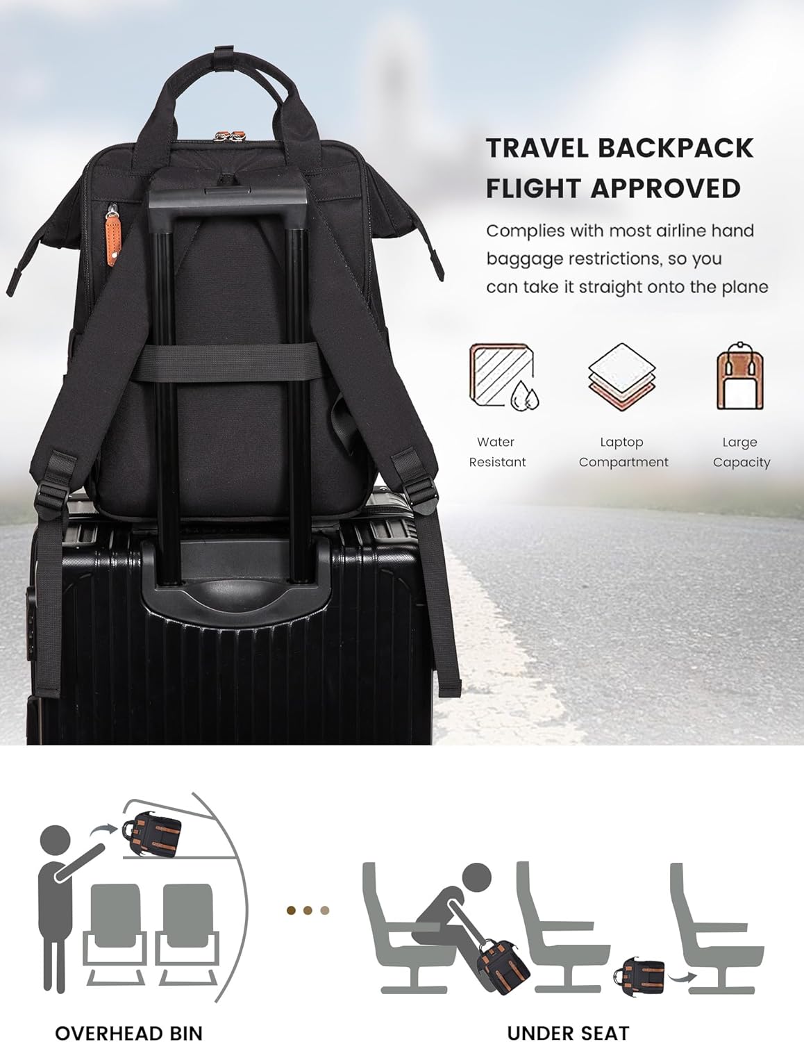 LOVEVOOK Laptop Backpack Women, Teacher Work Backpack with Laptop Compartment, Nurse Bags Computer Backpack Purse for Women Business Travel College Laptop Bag Daypack, 15.6 Inch, Upgraded