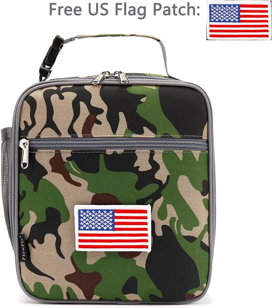 FlowFly Kids Lunch box Insulated Soft Bag Mini Cooler Back to School Thermal Meal Tote Kit for