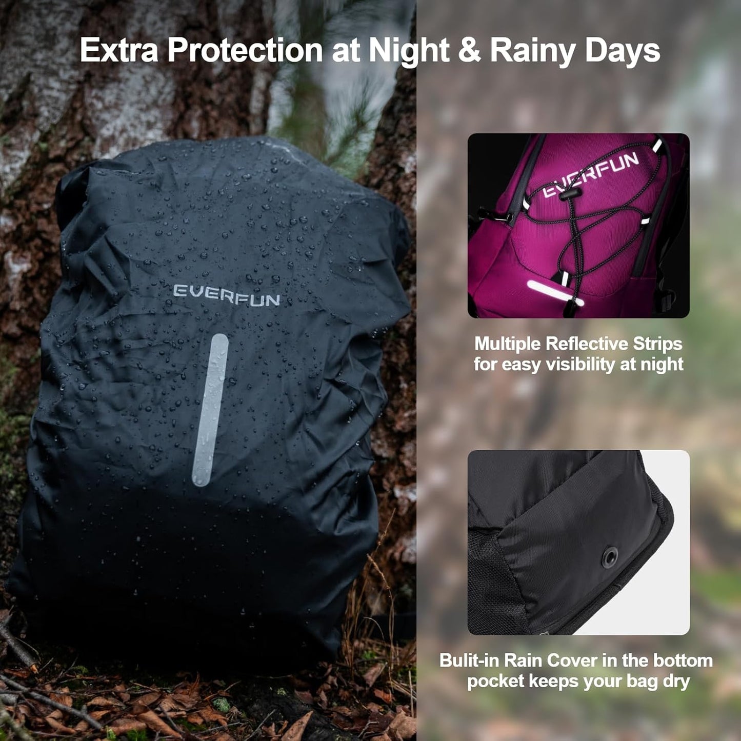 Everfun Hydration Backpack 18L with Water Bladder 2L/3L Hiking Water Backpack Women Men Hydration
