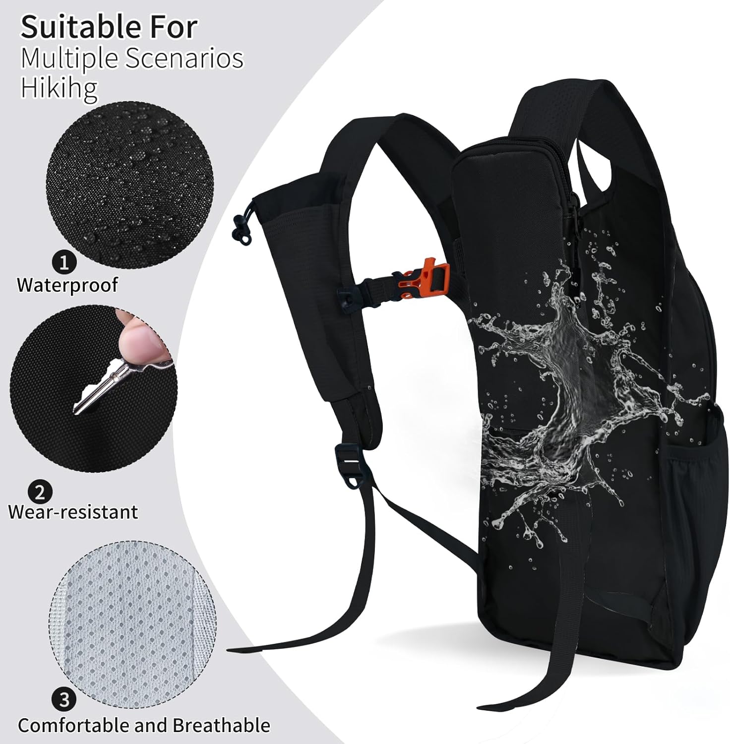 Hiking Backpack 10L/15L Small Daypack Lightweight Packable Travel Foldable Water Resistan for Women