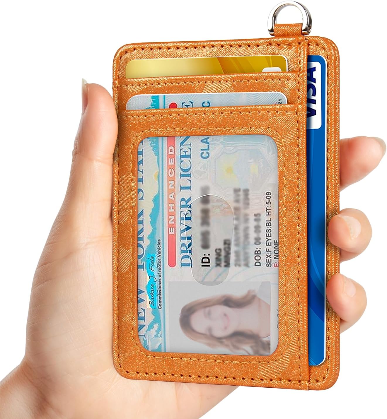 EcoVision Slim Minimalist Front Pocket Wallet, RFID Blocking Credit Card Holder Wallet with Detachable D-Shackle for Men Women