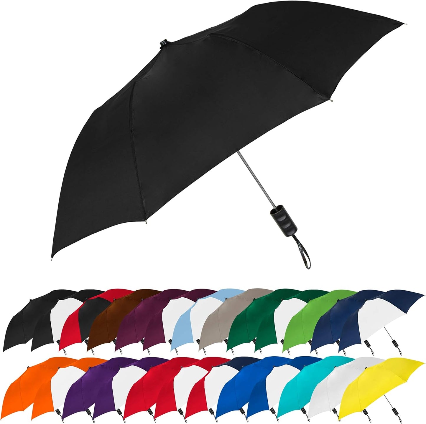 The Spectrum Popular Style 42" Automatic Open Compact Travel Umbrella for Rain, Wind & Sun, Sturdy