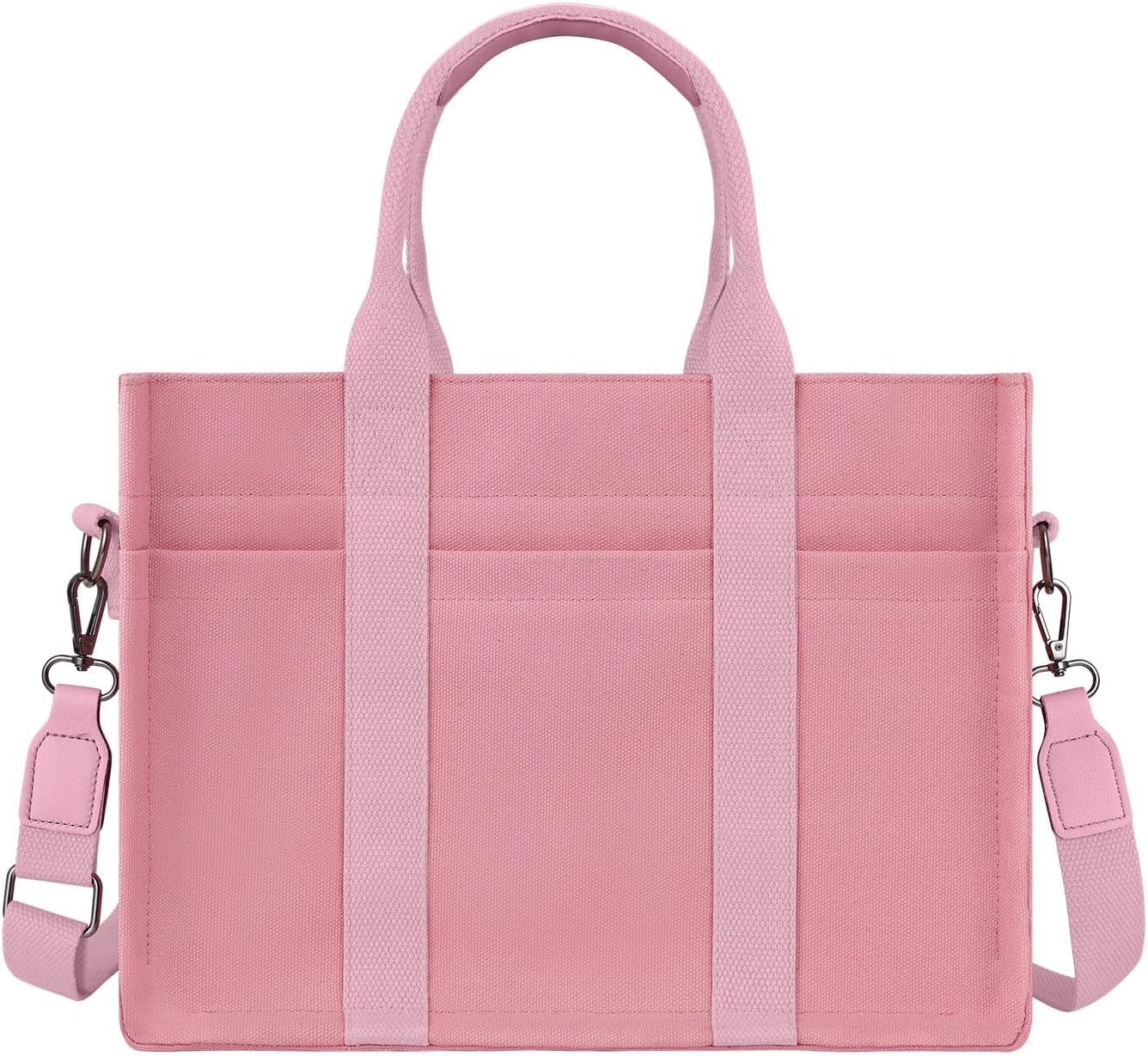 FIORETTO Canvas Tote Bag for Women with Zipper Closure & Individual Compartments for Work College for Teacher & Nurse
