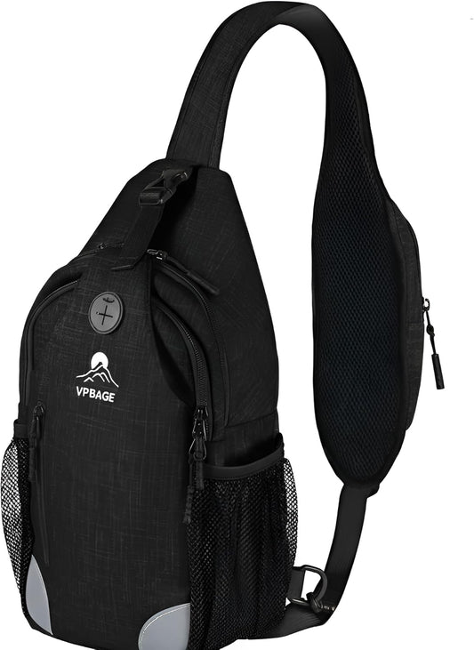 Sling Bag, Crossbody Bag for Men, Cross Body Hiking Backpack, Travel Daypack, Chest Pack with Chest Phone Holder
