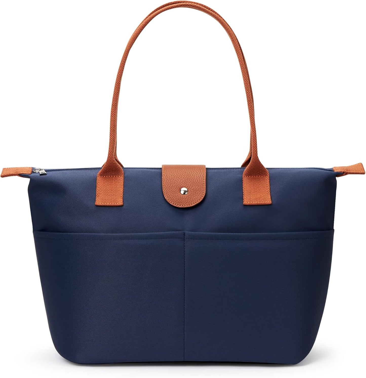 Nylon Tote Bag Women Zipper Shoulder Purse Large Hobo Top Handle Foldable Handbags for Work Travel Shopping