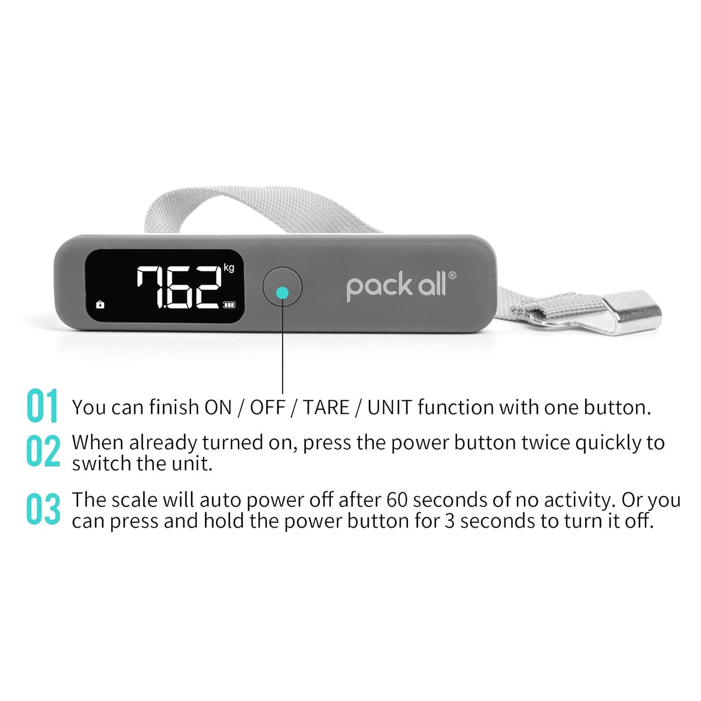 pack all Travel Accessories Bundle | 110 Lbs Luggage Scale(Grey) & TSA Luggage Locks(4 Pack)