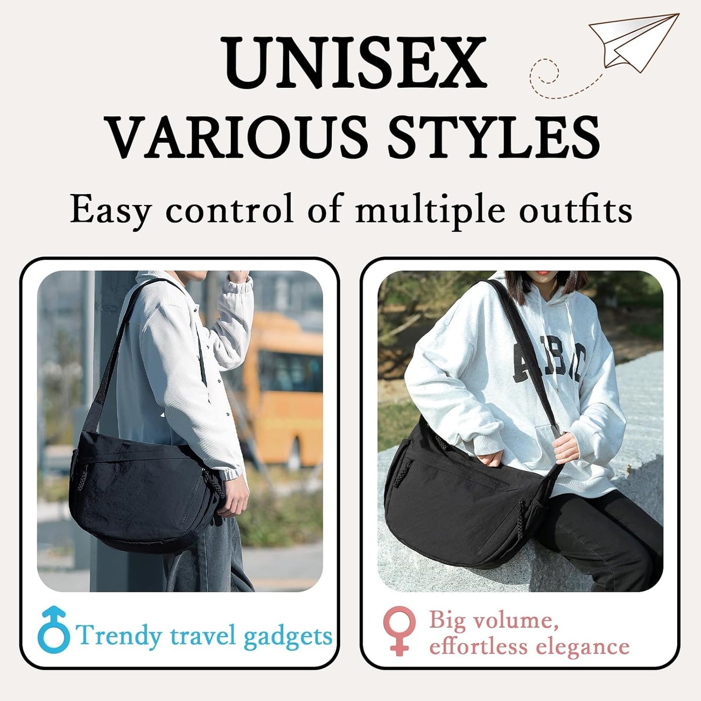FSD.WG Men Messenger Bag Laptop Bag Shoulder Bag Large Capacity Computer Casual Bag for Work College Travel