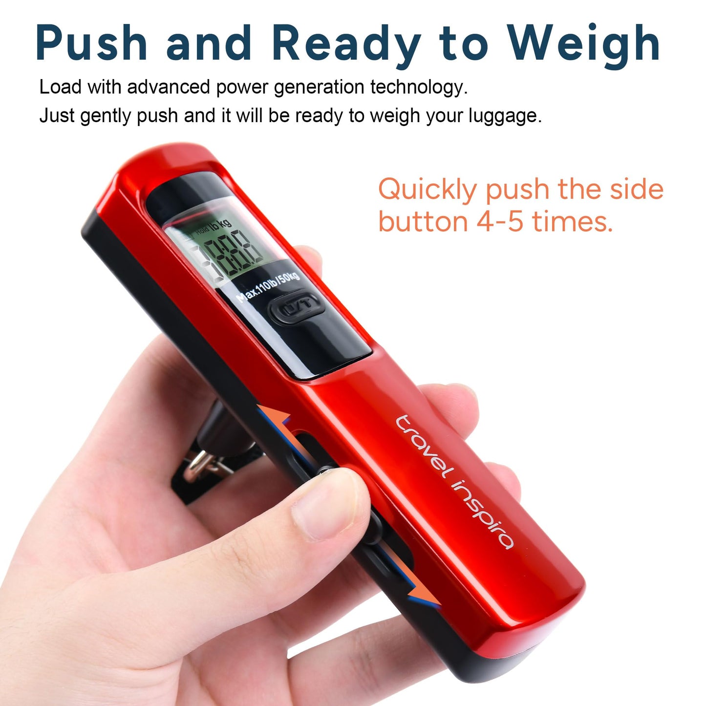 travel inspira Battery-Free Luggage Scale 110lb/50kg Digital Portable