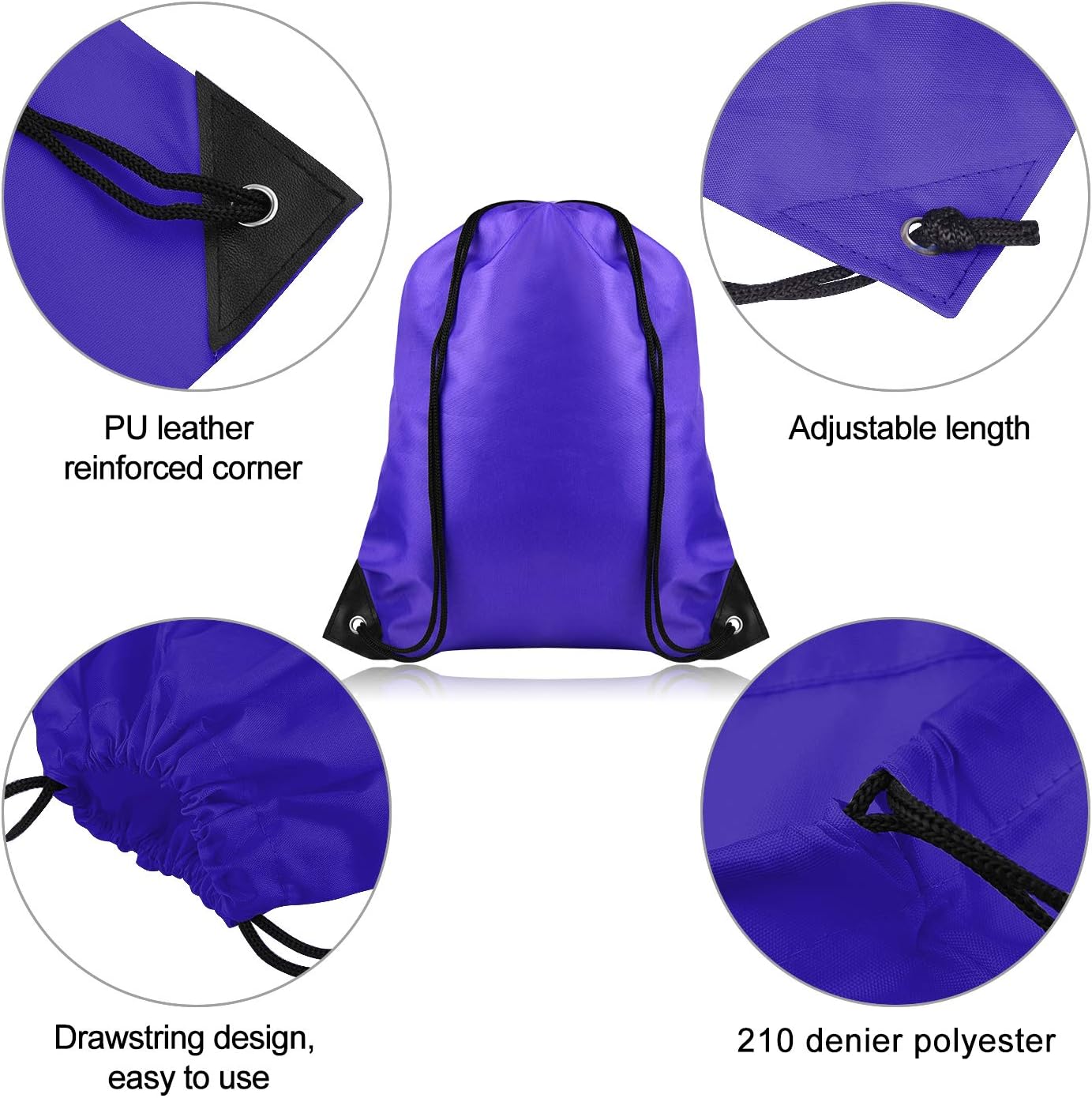 FEPITO 22 Pack Drawstring Bags String Backpack Bulk Sack Cinch Bag Sport Bags for School Gym Traveling