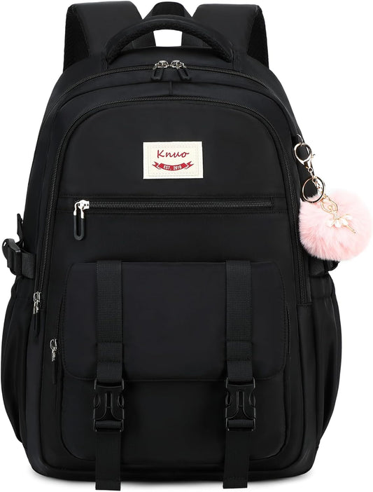 School Backpack for Teen Girls College Backpacks for Women Students Bookbag Large 15.6 Inch Laptop Bags Kids Kindergarten Elementary Middle School Bag Anti Theft Daypack Sport Travel Back Pack Black