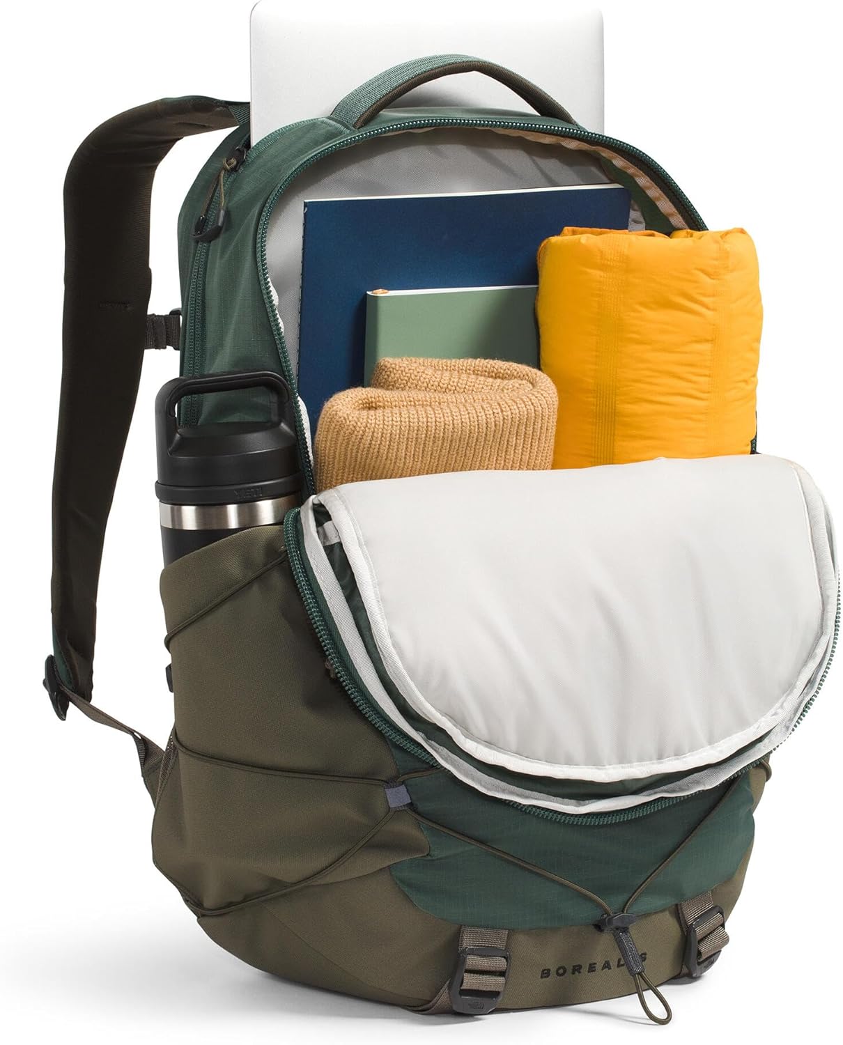 The North Face Borealis Commuter Laptop Backpack | Water Repellent Finish, 16" Laptop Sleeve, Large Main Compartment for Everyday Carry, Duck Green/New Taupe Green, One Size
