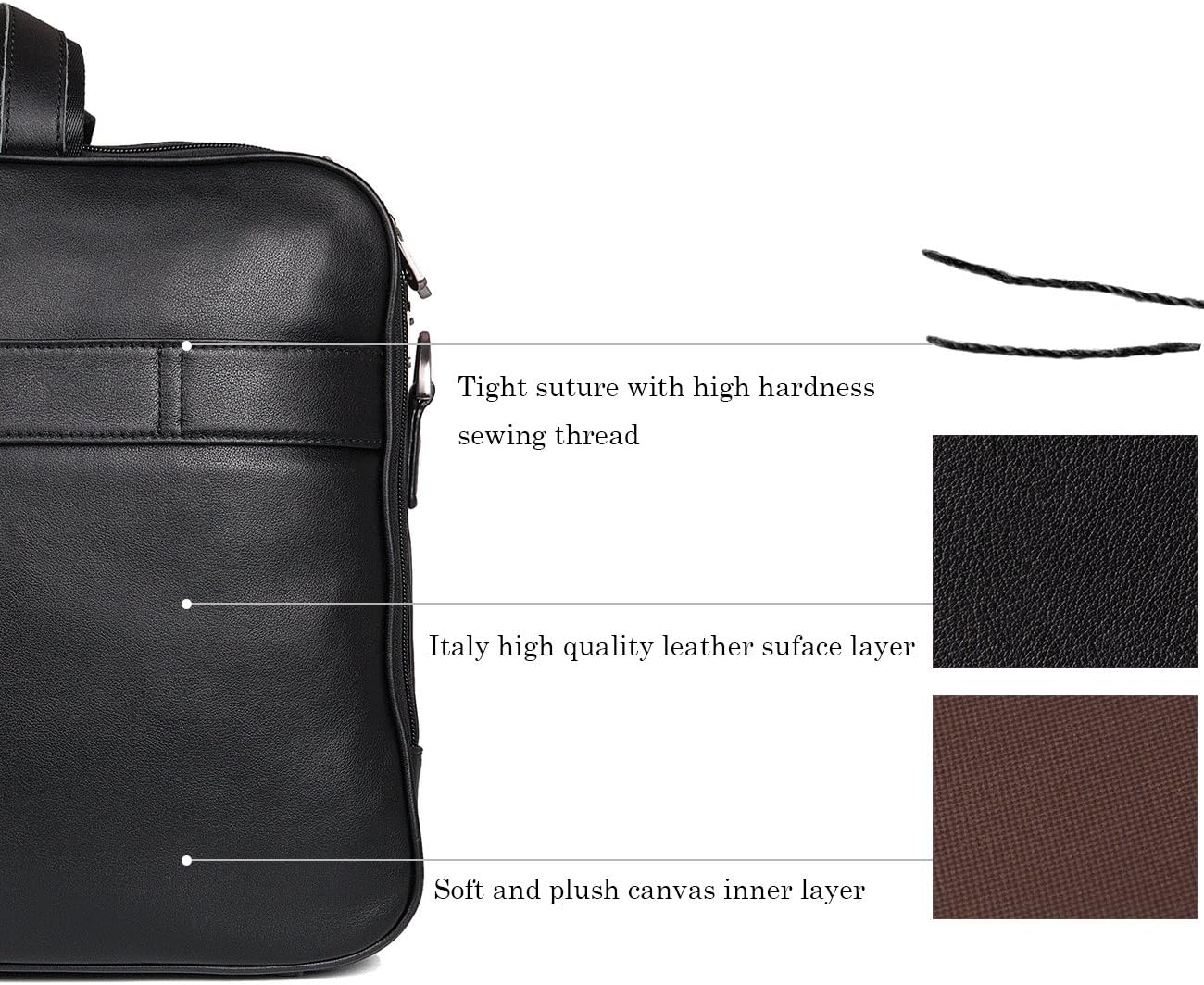 Augus Business Travel Briefcase Genuine Leather Duffel Bags for Men Laptop Bag fits 15.6 inches