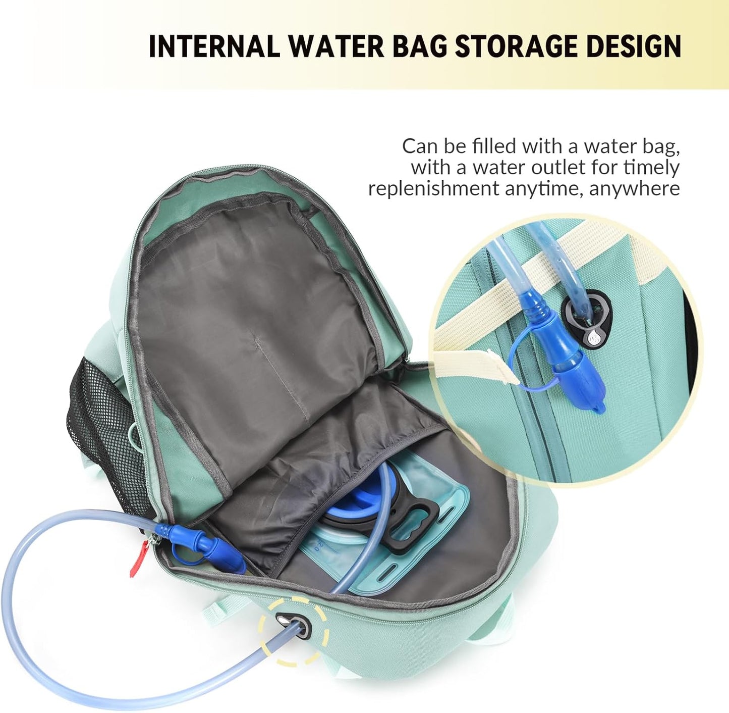 Bseash 40L Waterproof Hiking Camping Backpack with Rain Cover, Outdoor Sport Travel Bag Daypack for Climbing Skiing Cycling (Khaki)