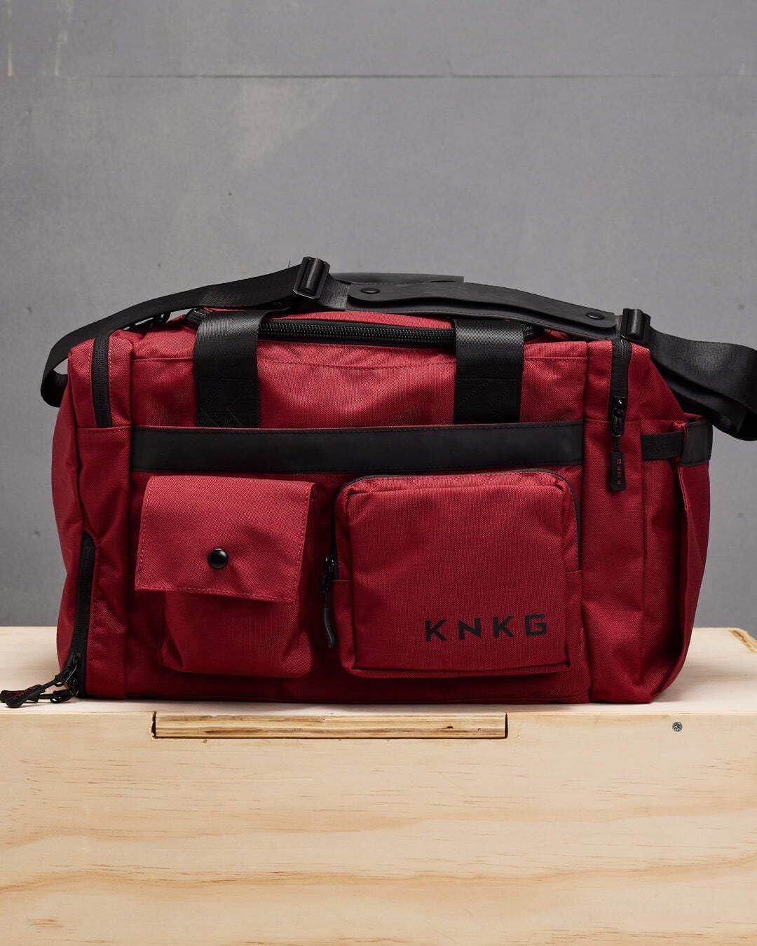 KNKG PLUS 63L Large Duffel Bag – Spacious, Durable Gym Bag with Dual Shoe Storage, Multiple Compartments & YKK Zippers for Fitness & Travel - Redwood (Redwood, Small 33L)