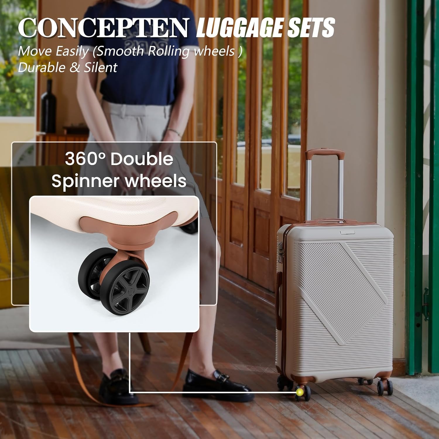 Luggage Sets 5 Piece, Suitcases With Wheels, Lightweight Travel Luggage Set With TSA Lock, ABS