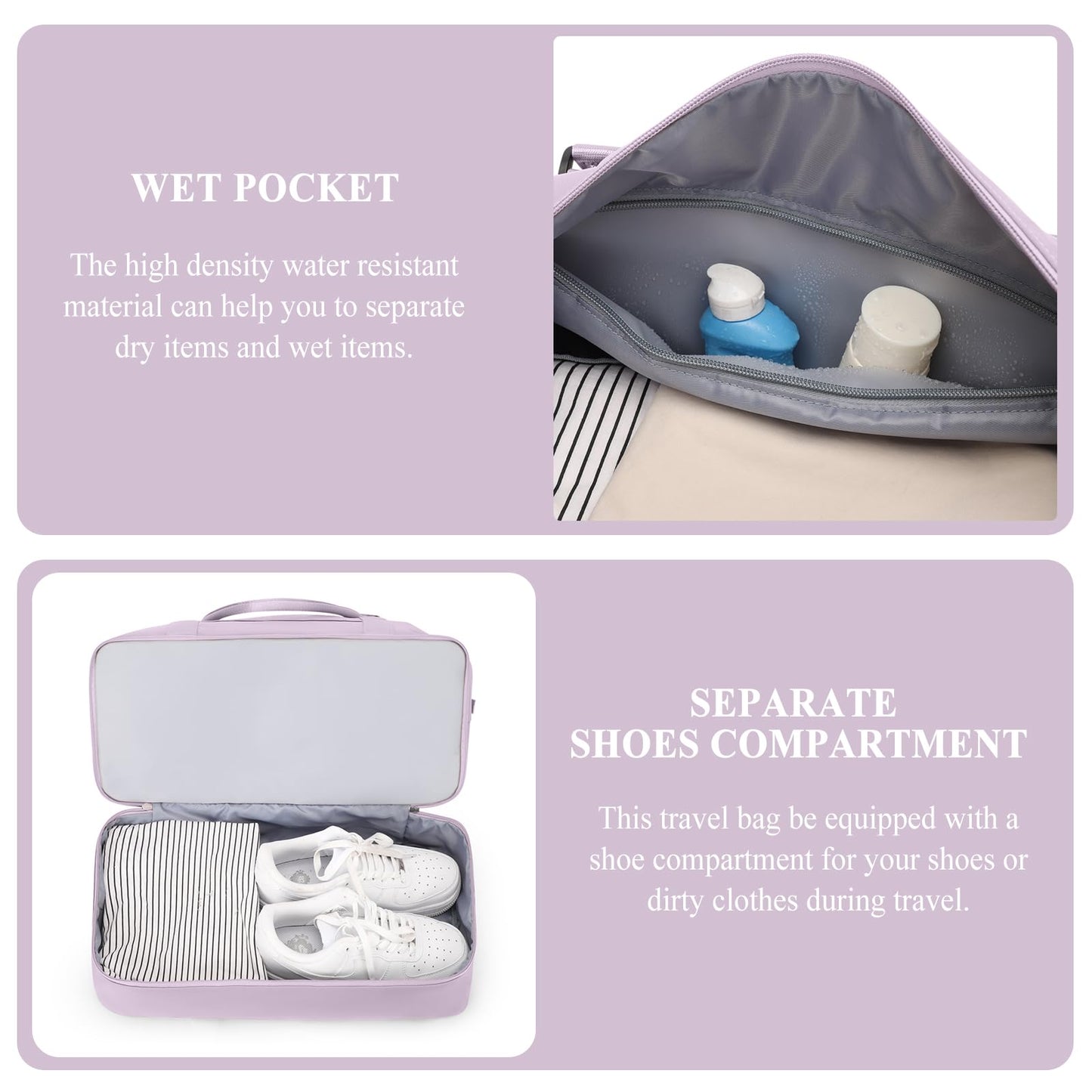 Weekender Bags for Women, Personal Item Travel Bag with Shoes Compartment