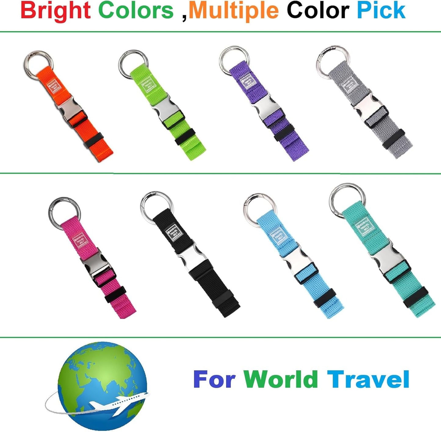 2PCS Heavy Duty Add a Bag Luggage Straps Jacket Gripper,Carry-on Luggage Belt Baggage Suitcase Straps Belts Travel Accessories (Black+2Pack)