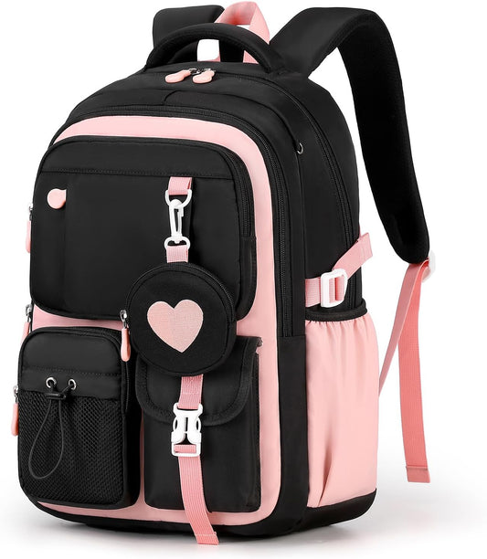 MOONBABY Girls Backpack, Kids Backpack for Girls, School bag for Primary Elementary Teenage, Middle School Students Bookbag