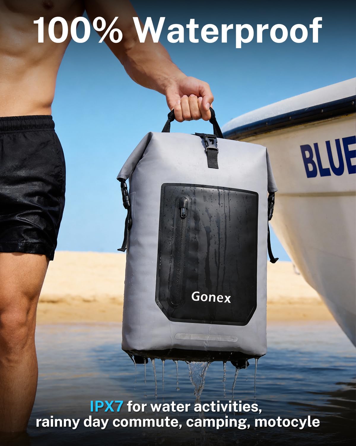 Gonex Waterproof Ultralight TPU Backpack 35L Roll Top Dry Bag, Kayaking
