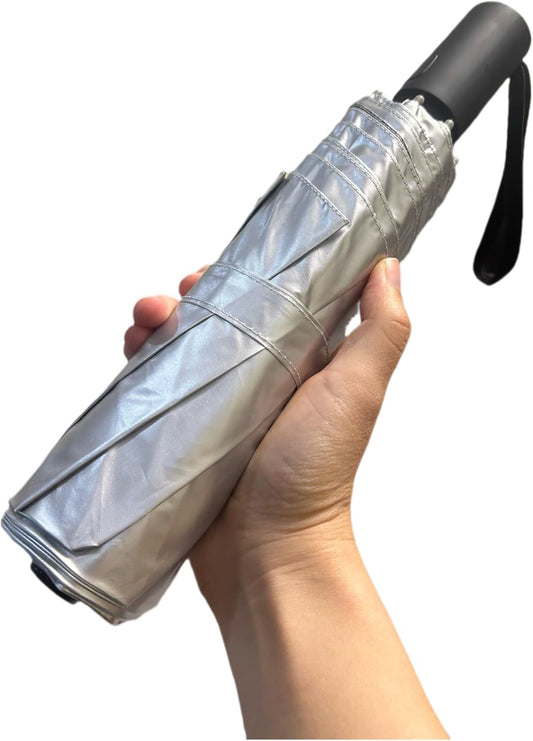 BAODINI Small UV Protection Travel Umbrella Compact for Rain and Sun UPF 50+ Windproof Portable 42 inch Umbrella for Women and Men