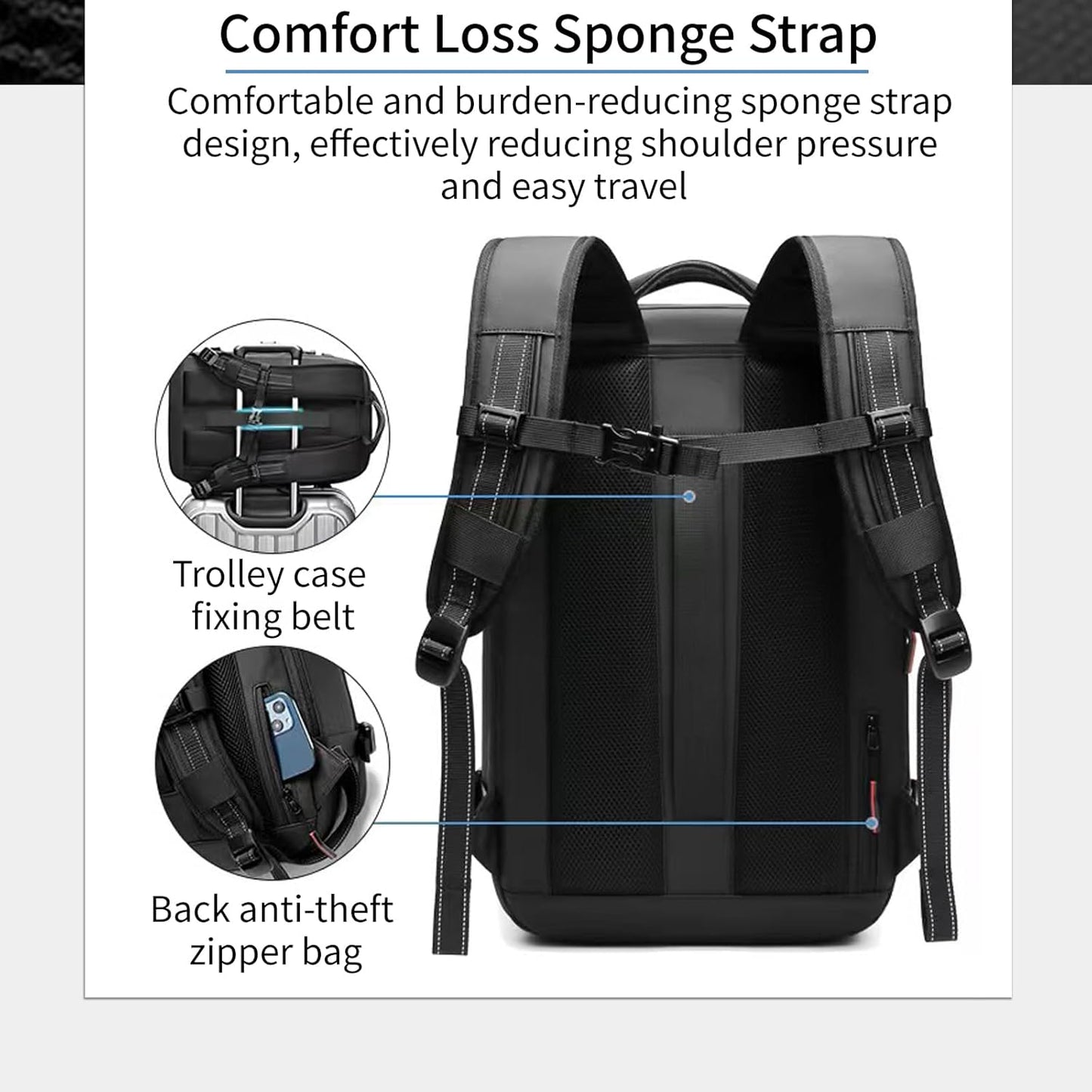 60L Expandable Backpack for Air, Vacpack Backpack with Vacuum Compression,travel backpack vacuum compression