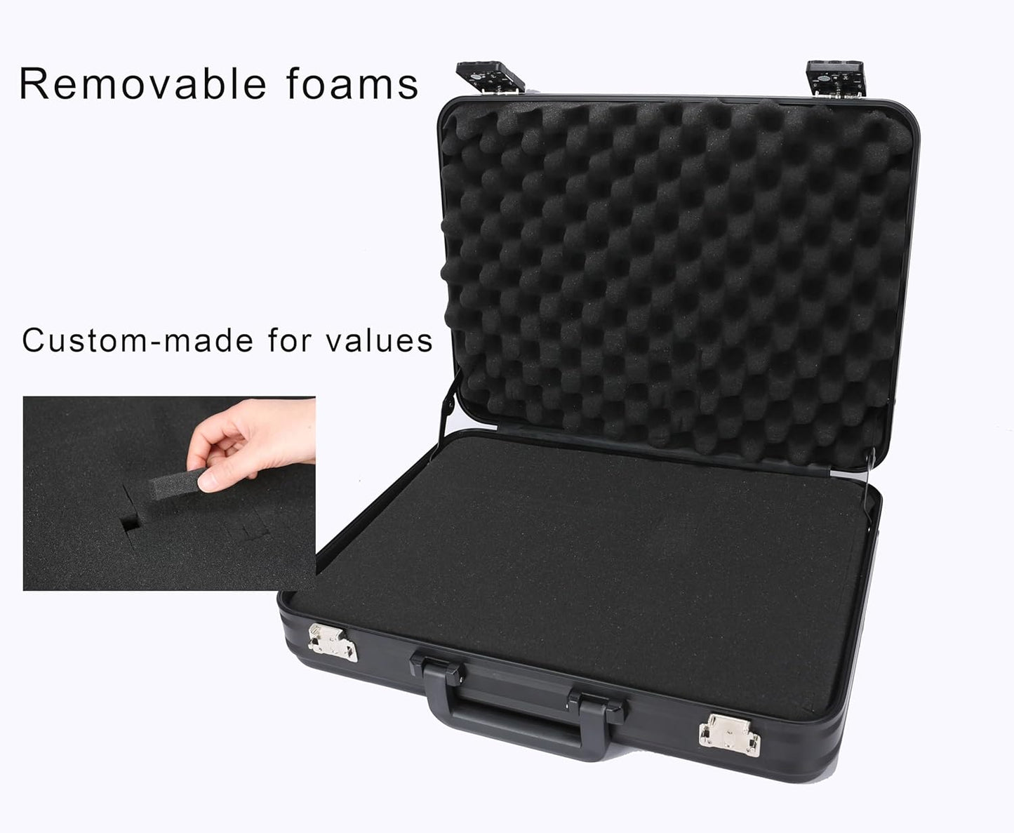 Aluminum Briefcase Metal Toolkit Box TSA Combination Lock Luxury Case with Foam for Wine/Jewellery/Watch/Equipment/Camera