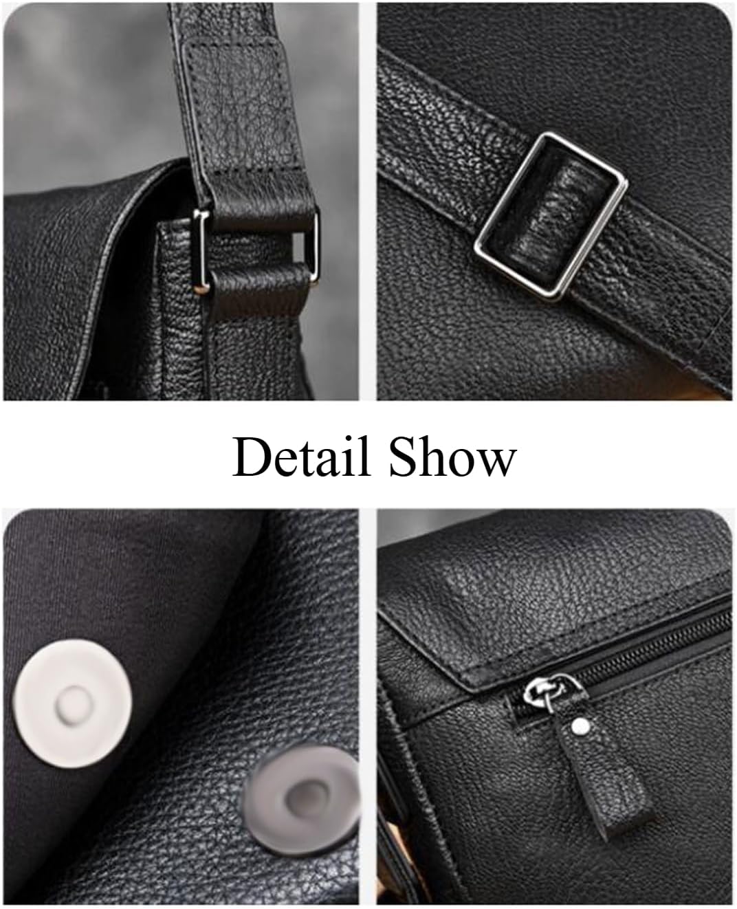 Genuine Leather Messenger Bag for Men Crossbody Waist Pack Shoulder Bag Casual Daypack Travel Sling Bag