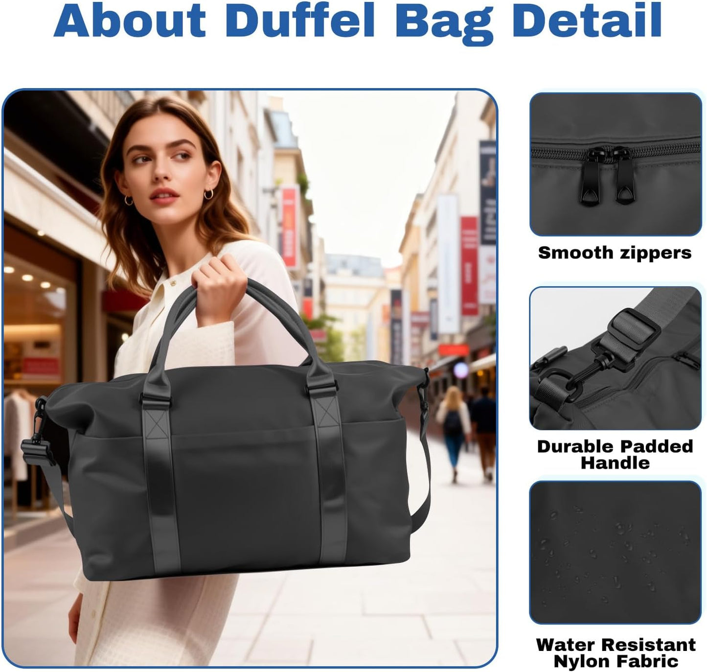 Weekender Duffel Bags for Women， Travel Totes Bag for Airplane Essentials, Overnight Bags for Women with Trolley Sleeve, Large Carry On Hospital Bag for Labor and Delivery, Sport, Gym
