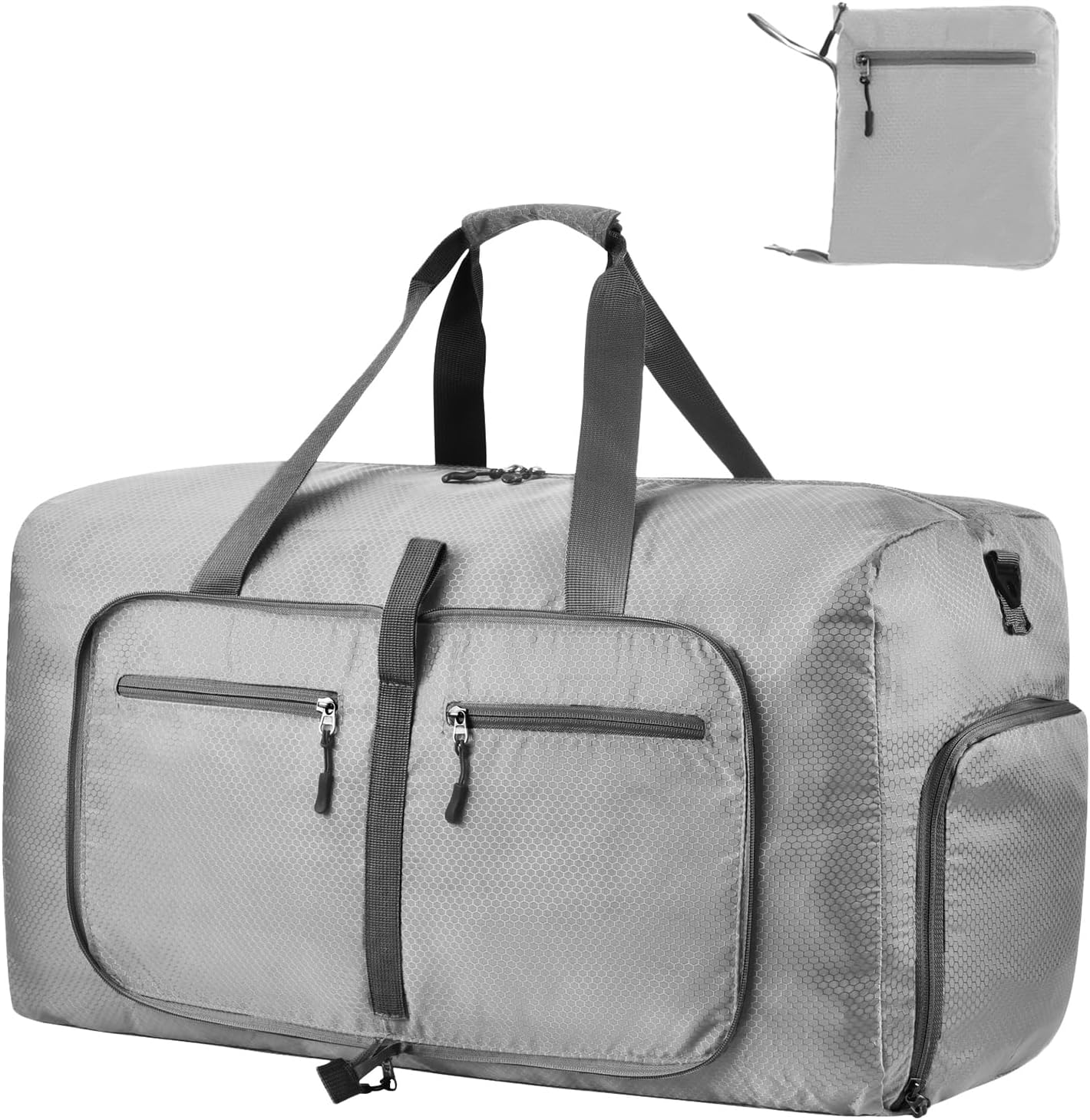 Dimayar Travel Duffle Bag for Men Women - Foldable Duffel Bag with Shoes Compartment - Overnight Bags Waterproof & Tear Resistant(115L,Space Gray)