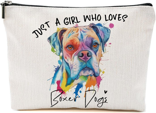 Boxer Dog Gifts Makeup Bag Boxer Dog Lovers Cosmetic Bag Travel Organizer Bags Makeup Pouch, Christmas Birthday Friendship Animal Lovers Gifts for Women Girls Friends