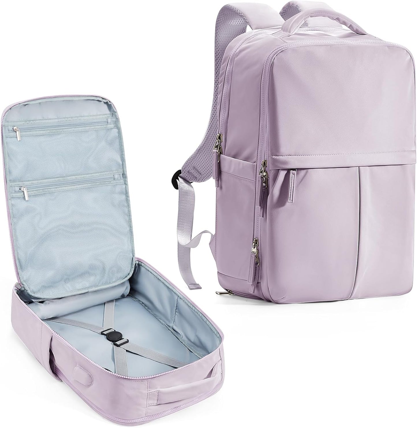 Large Travel Backpack Carry On Flight Approved for Women Men Carry On Backpack for Airplanes Mochila De Viaje Suitcase Backpack for Travel Personal Item Backpack Purple, Upgraded