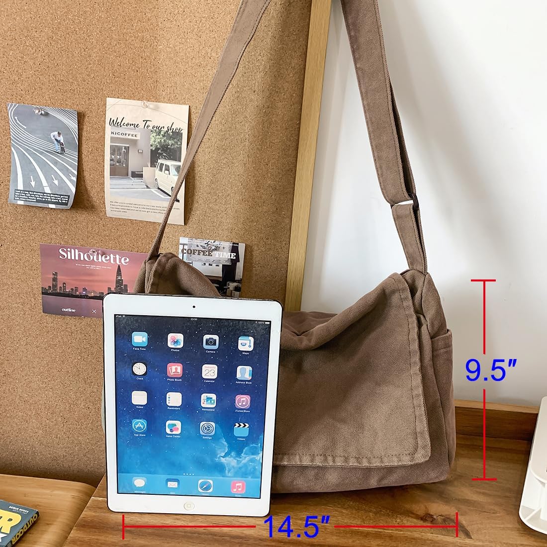 Collsants Messenger Bag for Women Men Satchel Bag Canvas Crossbody Shoulder Bag Casual Sling Bag