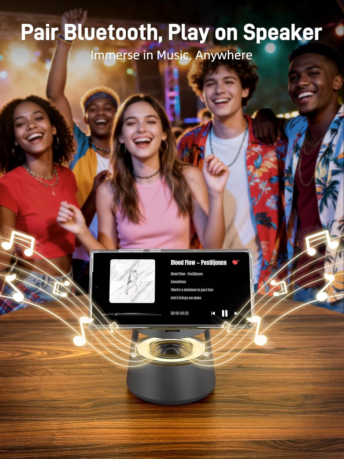 Wireless Charger for Samsung, 3 in 1 Magnetic Charging Station for Samsung Galaxy S25 Ultra/Z Fold7/Flip, Watch 8/Ultra/7/6/5, Galaxy Buds 3 Pro, with Bluetooth Speaker and Night Light (Gift Ideal)