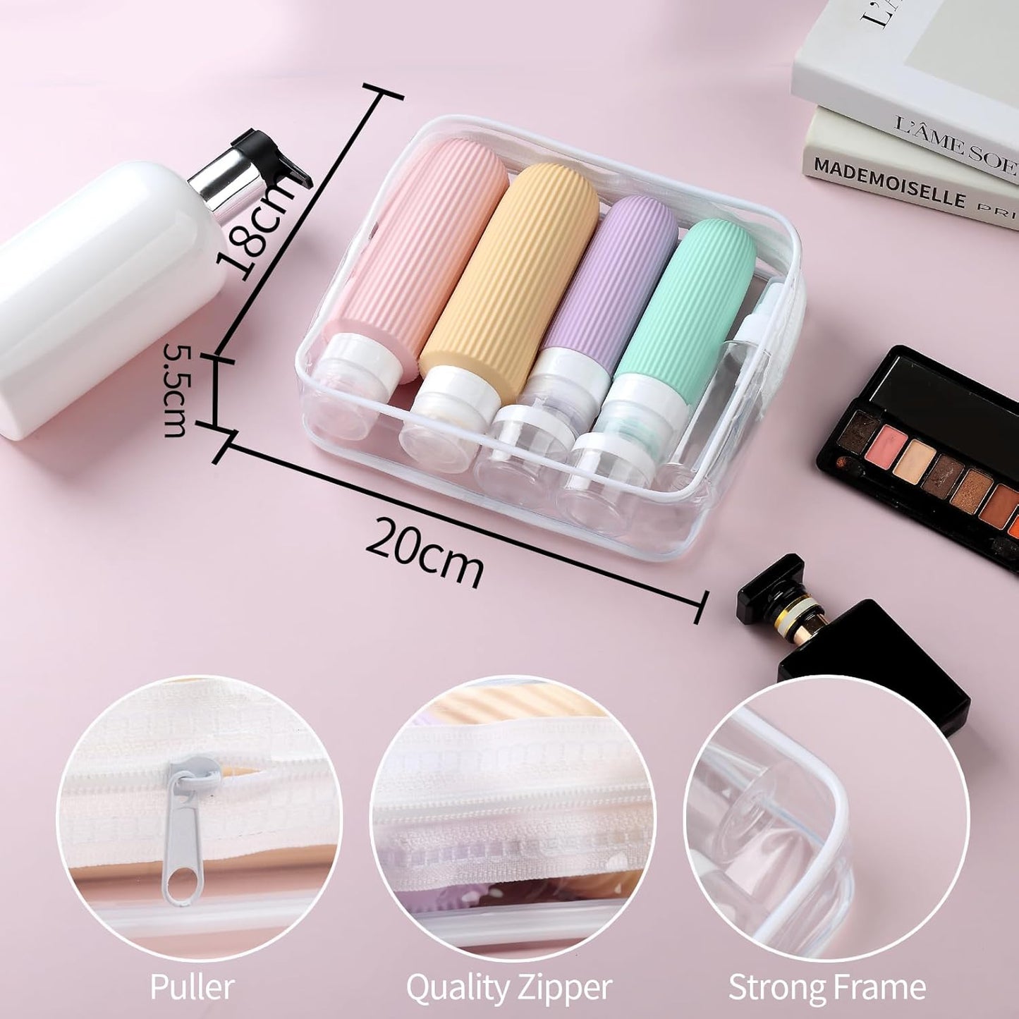 16 Pack Travel Bottles for Toiletries, Large 6oz Silicone Travel Containers, Leak Proof Refillable Liquid Shampoo And Conditioner Travel Essentials