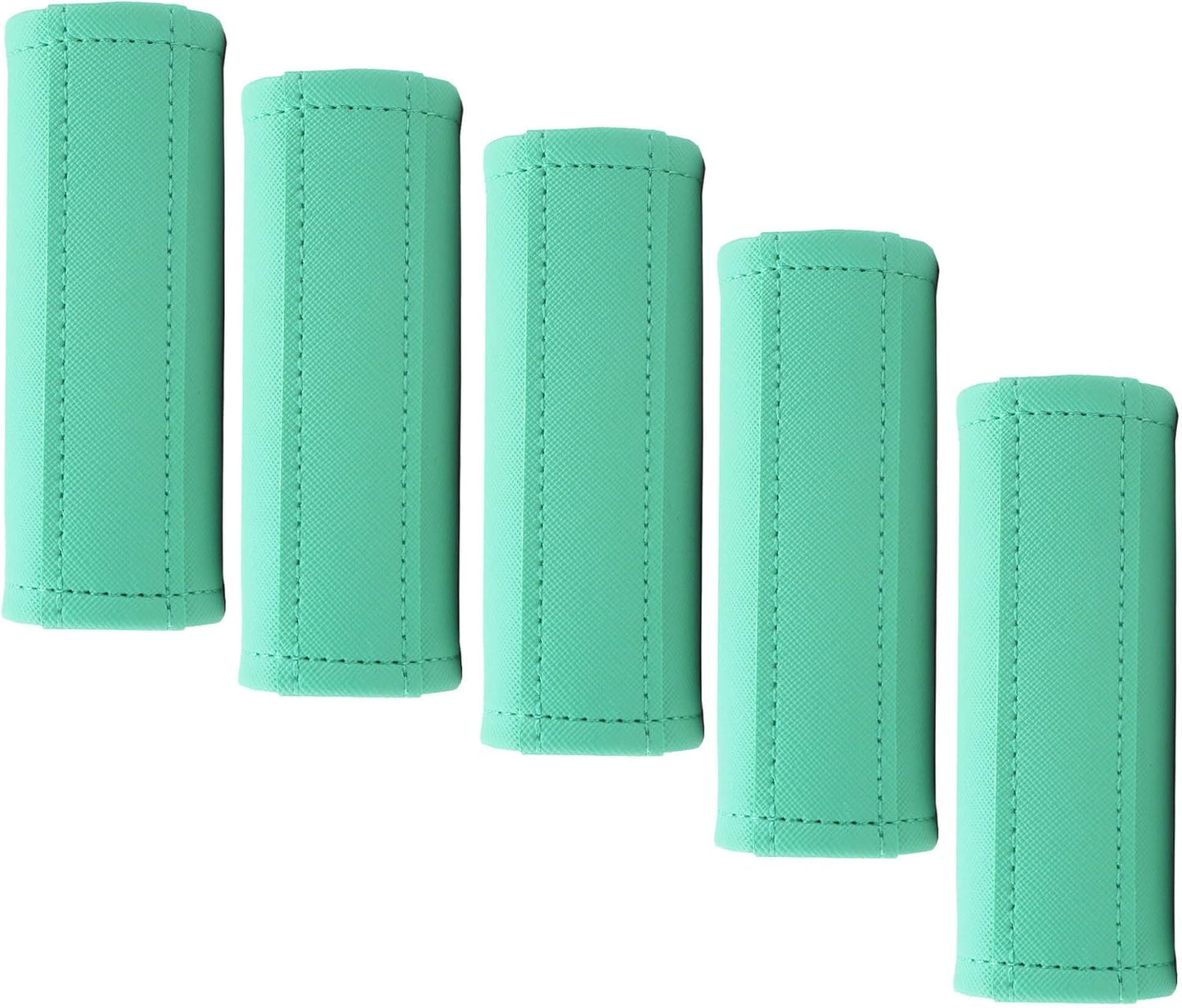 Luggage Handle Wrap 5 Pack-Leather Luggage Handle Wraps for Suitcase/Handbag/Duffel Bag/Car Bright Luggage Identfier/Handle Covers/Grips Luggage Accessories for Travel 3.0 (Aqua)