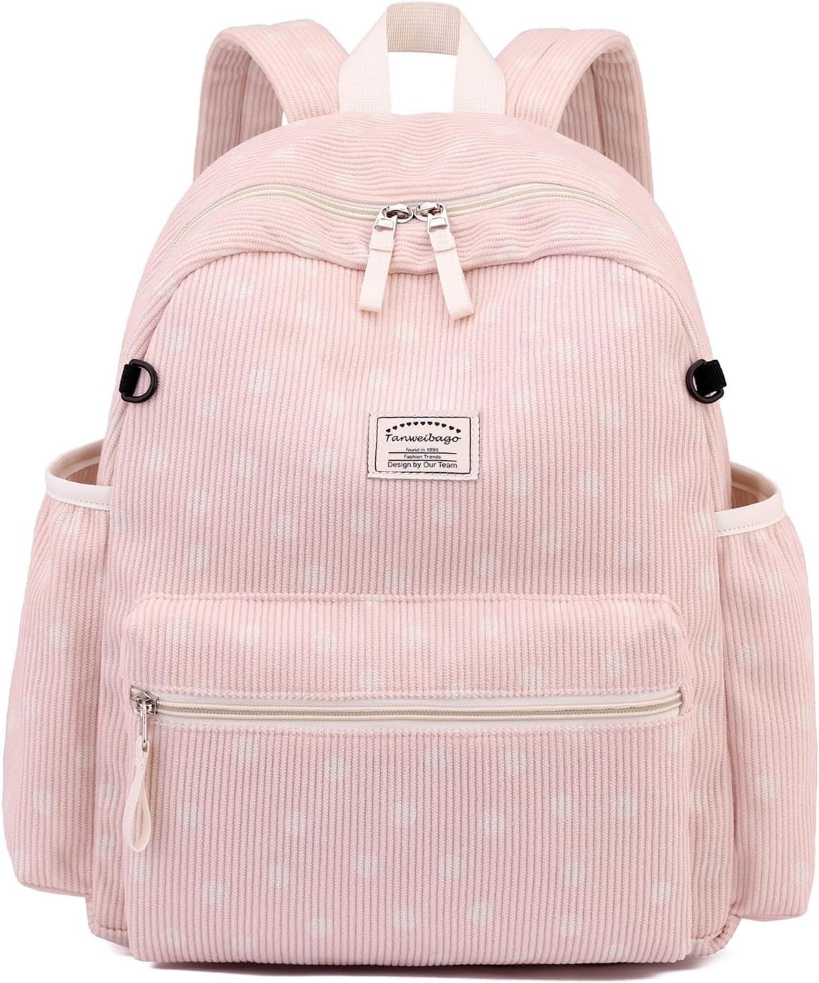 Corduroy Kids Backpack for Boys Girls Backpacks for Primary Elementary Kindergarten 6-10 (Dot Pink, Medium (15" H Fit A4 Folder))