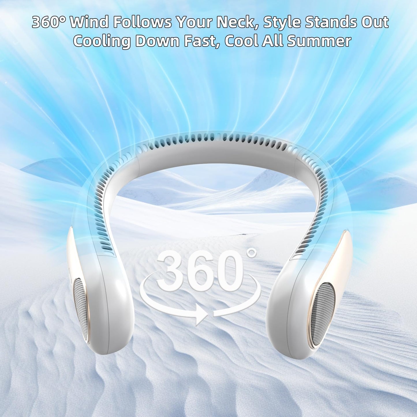Namecute Portable Neck Fan, Personal Wearable Bladeless Fan for Outdoor Indoor, LED Display, 360°