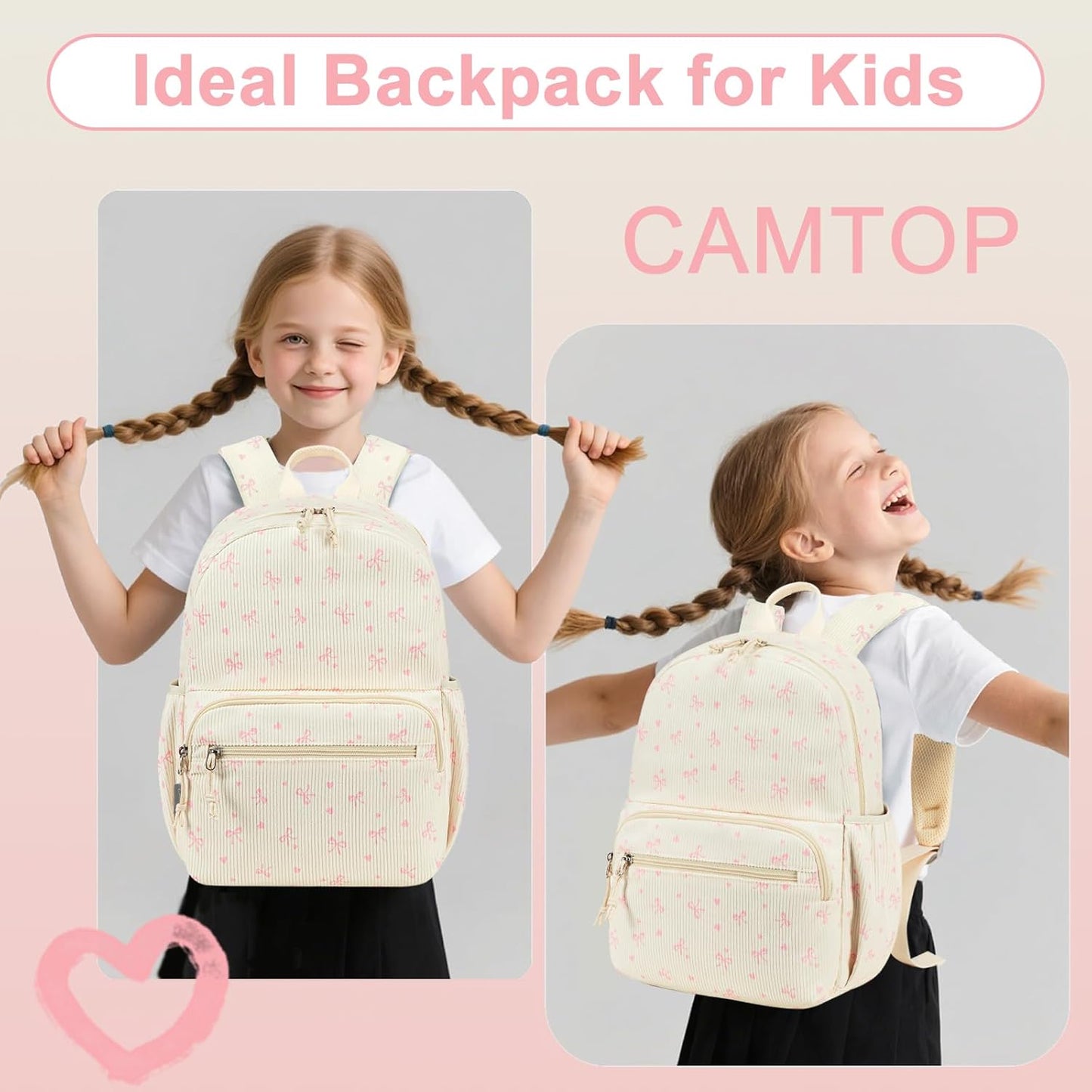 CAMTOP Preschool Backpack for Kids Boys Girls Toddler Backpack Kindergarten School Bookbags for Age