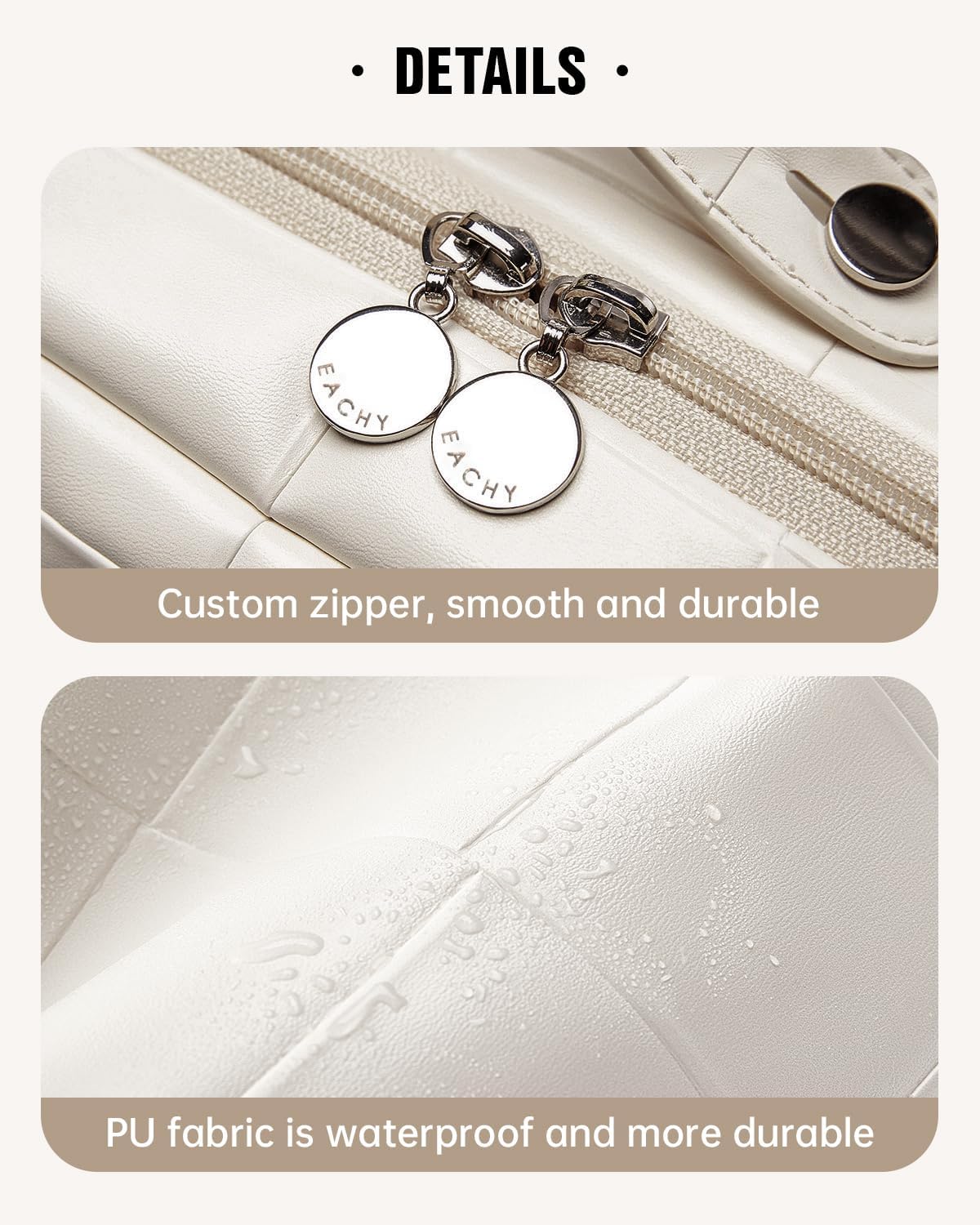 EACHY Travel Makeup Bag,Large Capacity Cosmetic Bags for Women,Waterproof Portable Pouch Open Flat Toiletry Bag Pattern Makeup Bag