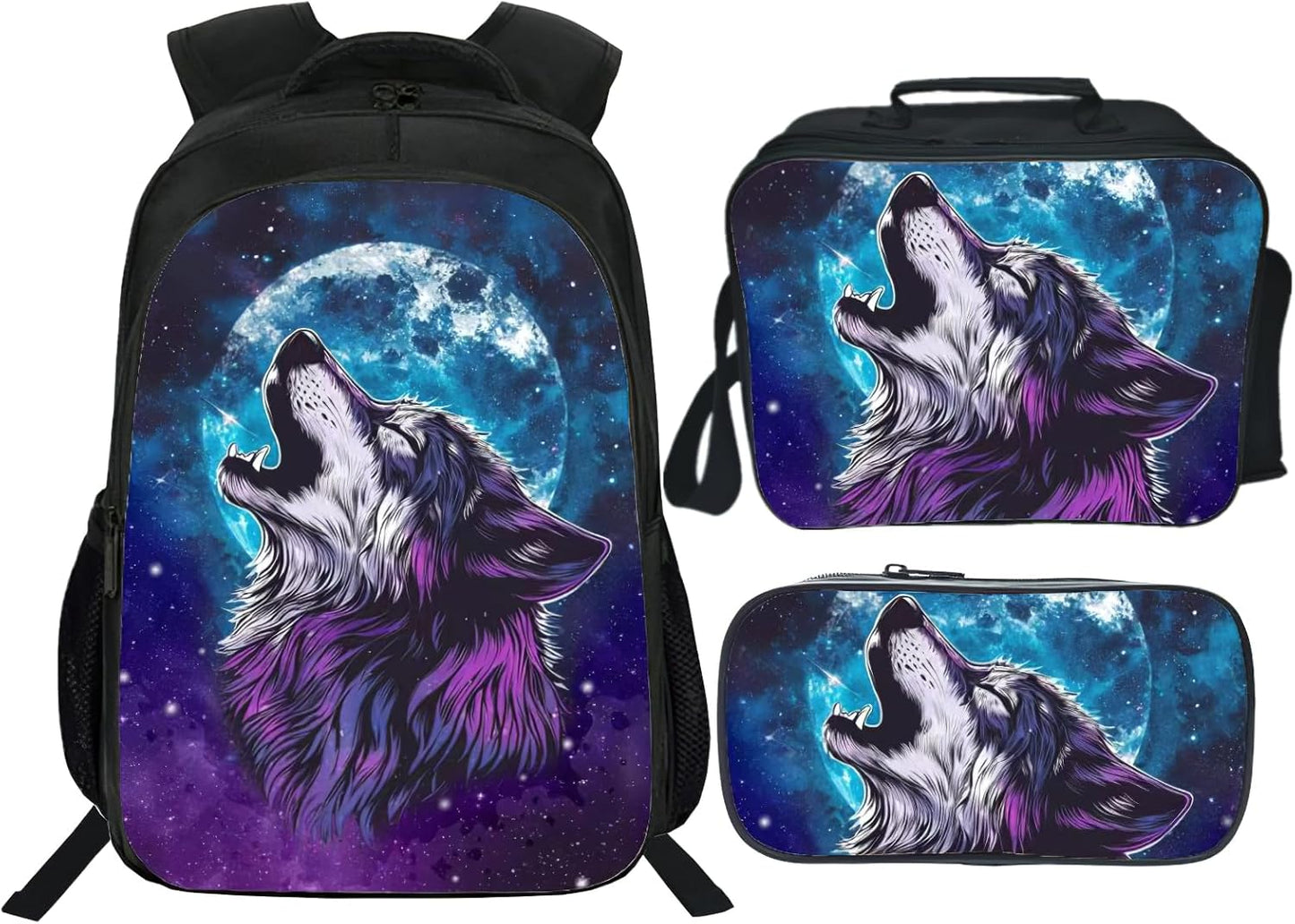 Kids Backpack School Bookbag 16inch Schoolbag With Lunch Box Bag And Pencil Case Set For Boys Girls