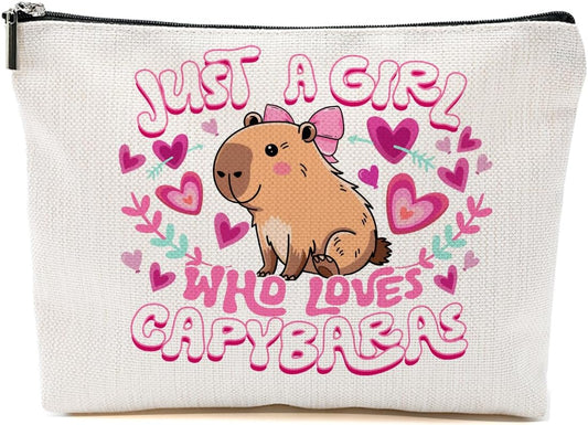 Funny Capybara Makeup Bag, Capybara Gifts for Women, Capybara Lovers Cosmetic Bag Travel Organizer Bags Makeup Pouch, Capybara Stuff Animal Lovers Gifts for Girls Niece Christmas birthday Gifts