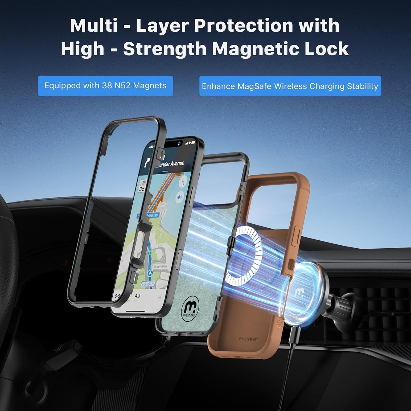 M MYBAT PRO for iPhone 17 Pro Max Case,Maverick Series Magnetic Phone Case for iPhone 17 Pro Max Rogue Edition,[Compatible with magsafe],Heavy Duty Protection Rugged Case,Anti-Drop,Shockproof Cover