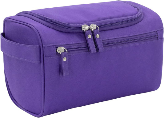 Buruis Travel Toiletry Bag for Men and Women, Hanging Toiletry Organizer Cosmetics Makeup Bag, Water-resistant Dopp Kit Shaving Bag, Small Toiletry Bag for Travel Essentials, Accessories (Purple)