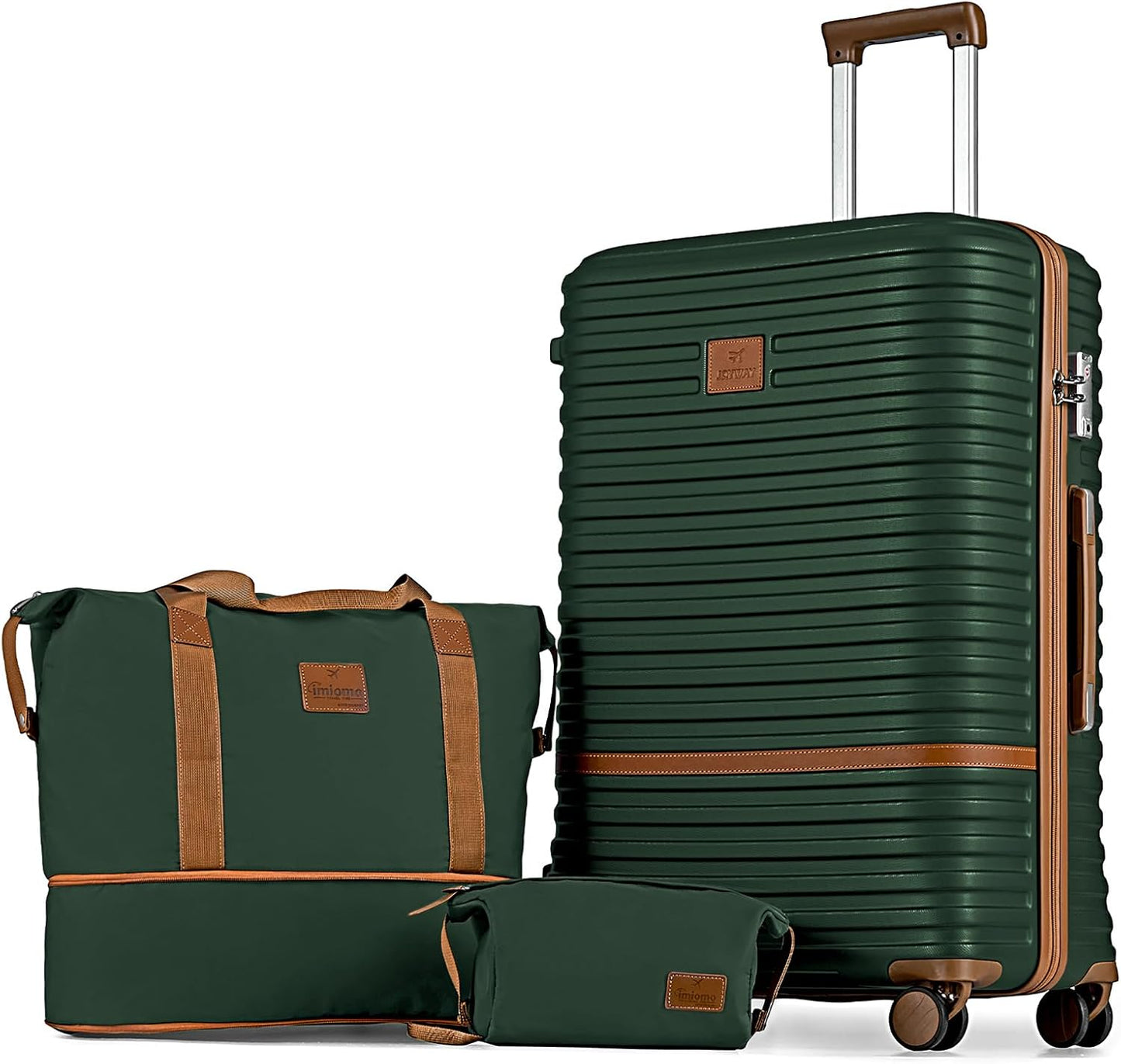 Joyway 28 Inch Large Luggage Hardside Suitcase with Spinner Wheel, Lightweight 3 Piece Suitcase Set with TSA Lock(Green)