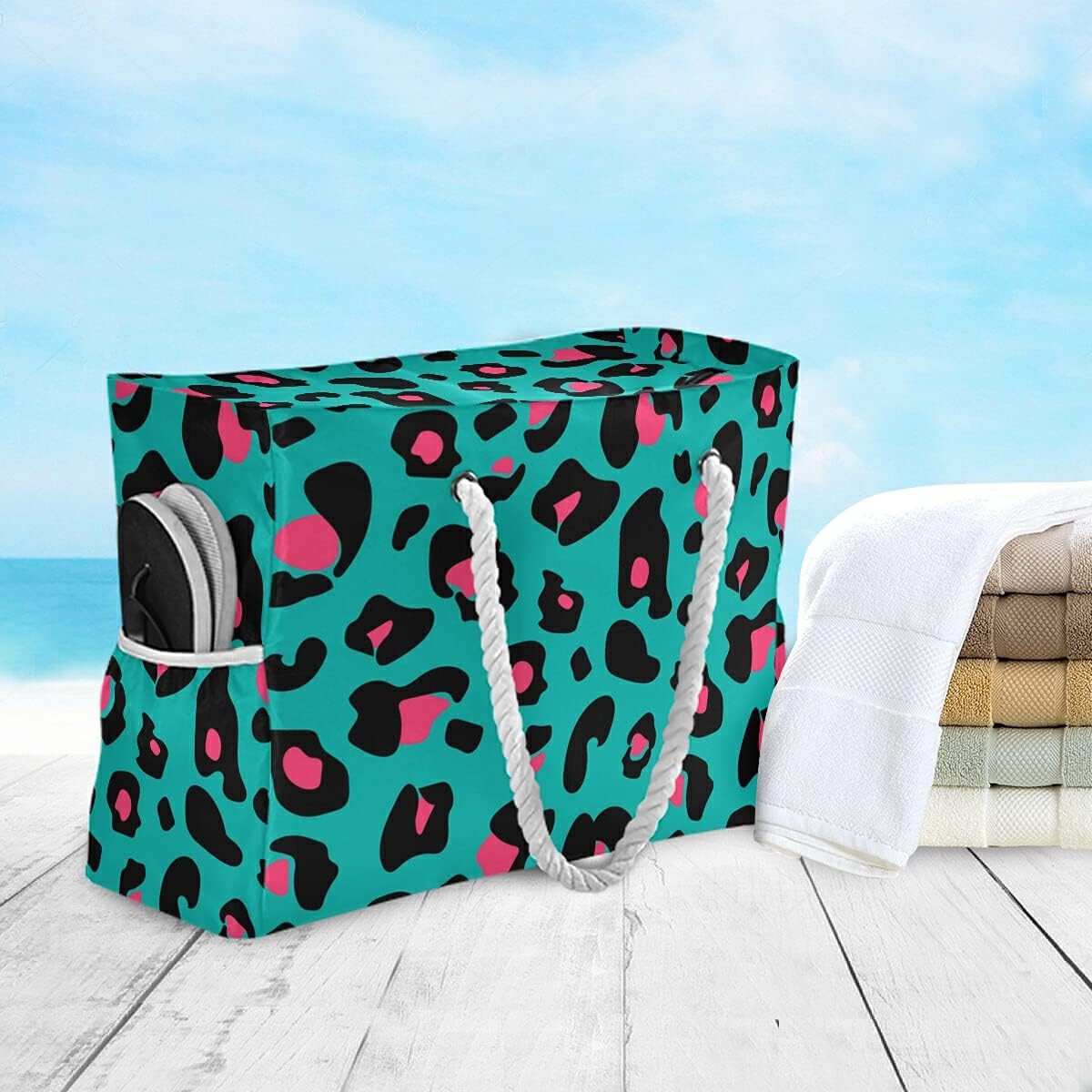 senya Large Beach Shoulder Bags Canvas Tote Water Resistant for Gym Travel Daily