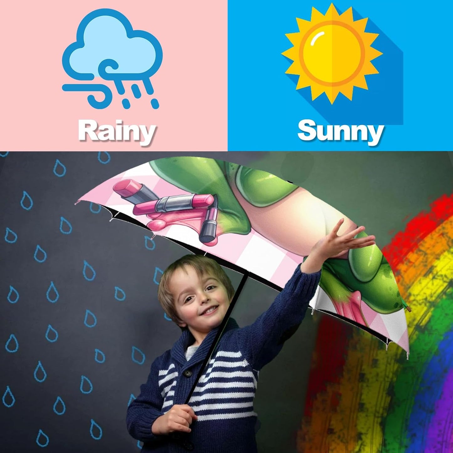 Small Travel Folding Umbrella for Girl, Portable, UV, SunShade, Compact, Automatic, Rain & Wind