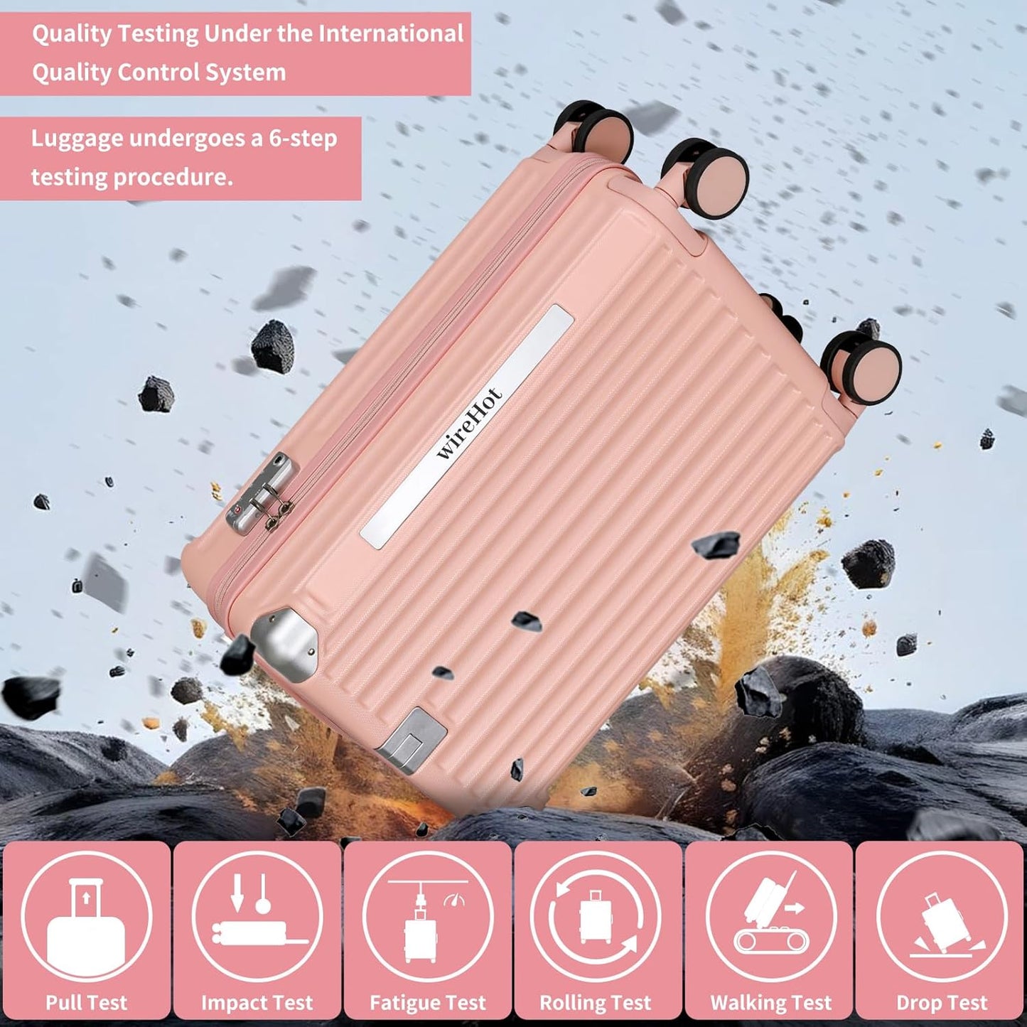 22x14x9 Airline Approved Vintage Style Carry On Luggage with Backpack Sets for Women, ABS+PC