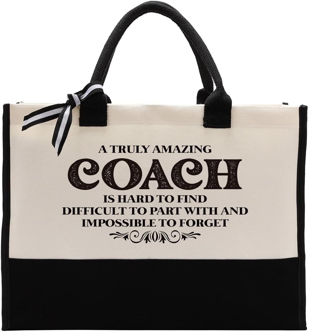 Cotton Canvas Tote Bag for Women, Canvas Tote Bag for Gifting, Totes Bags Gift for Women, Farewell Gift for Coach, Thank You Gifts, A Truly Amazing Coach is Hard To Find