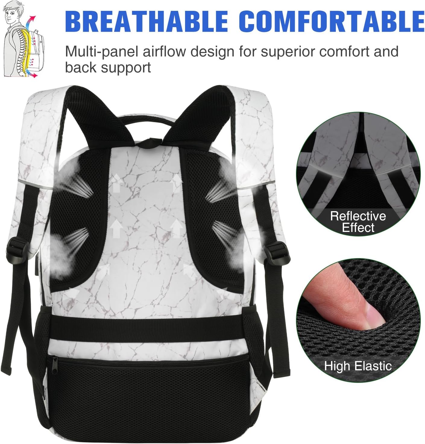 Paude Backpack for Men,College Backpack High School Bookbag for Teen Boys Laptop Bookbag with USB Port